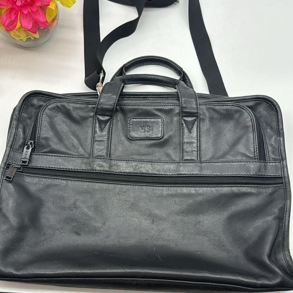 Tumi Black Super Soft Leather Briefcase BP6641B - Picture 2 of 16